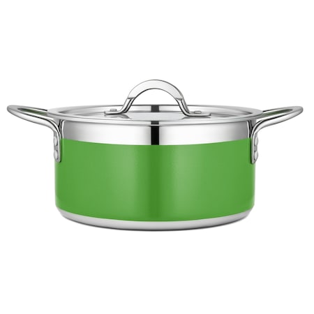 Bon Chef Country French 2 Pot W/Cover 8 5/8"D X 3 7/8"H 3 Qt 9 Oz - Lime 71301-CF2-L